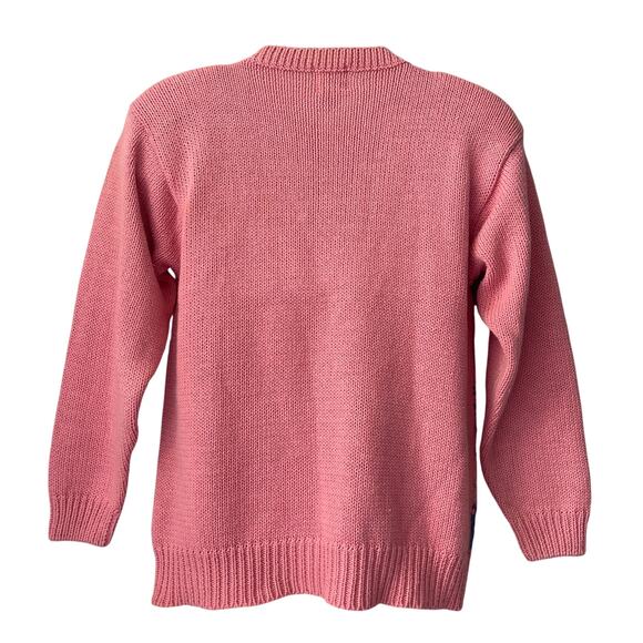 VINTAGE 80s PS Sport Floral Lattice Embellished Argyle Sweater Size Small - Picture 4 of 6